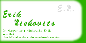 erik miskovits business card